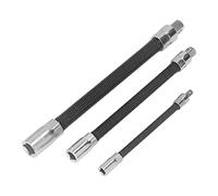 AYNEFY 3 PCS Barra de Extensión Flexible, Soporte Magnético de Acero de Resorte para Taladros y Llaves Eléctricas, 1/4 Pulgadas 3/8in 1/2 Pulgadas para la Reparación del Motor del Automóvil