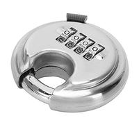 AYNEFY Candado de Disco con Combinación de 4 Dígitos, Acero Inoxidable, Resistente para Unidad de Almacenamiento, Garaje, Puerta, Remolque, Cobertizo