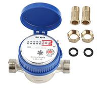 AYNEFY Contador de agua QN 1,5, agua fría, flujo de 1/2 pulgadas, conexión de 3/4 pulgadas, para jardín, hogar, resistente a las heladas y protección UV