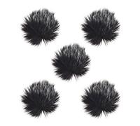 AYNEFY Cubierta Peluda de 5 Micrófonos, Parabrisas de Micrófono Lavalier de Solapa, Reducción de Ruido del Viento, Hornear de Parabrisas de Micrófono Al Aire Libre portátil. (5)