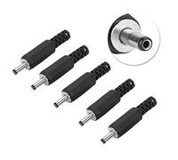 AYNEFY Enchufe de Alimentación CC, 5 Conectores Coaxiales Macho de 1,3 Mm X 3,5 Mm con Carcasa de ABS y Contacto Elástico para Pequeños Proyectos Electrónicos de CCTV y Cables de