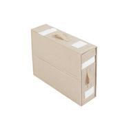 AYNEFY Organizador de Sábanas, Caja de Almacenamiento de Ropa Plegable con Asa Reforzada y Ventana Visible, para Sábanas, Cobijas y Toallas de Tamaño Queen King (Beige)