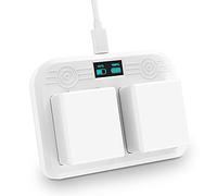 AYNEFY Pantalla Digital LED, Estación de Cargador de Batería de Carga Dual para la Cámara Arlo Ultra 4K y Arlo Pro 3 con Entrada Antideslizante, USB y Puerto Tipo C