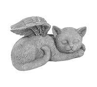 AYNEFY Pet Memorial Angel Statue Garden Sculpture Sleeping Angelic Tribute Monumento a Prueba de Meteorología Sintética Tallada a Mano para la Pérdida de Mascotas Recuerdo con Líneas Elegantes (Gato