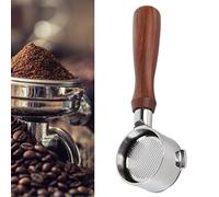 AYNEFY Portafiltro sin Fondo, Portafiltro Desnudo Abierto de Acero Inoxidable Desmontable sin Fondo para café con de Madera para Extracción de (Estilo a)