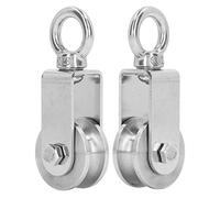 AYNEFY Ruedas de Polea de Cable de 2 Piezas, 304 Acero Inoxidable, Rodamientos Duales para Operación Suave, Capacidad de 100 Kg para Equipos de Acondicionamiento Físico y Manejo de Materiales