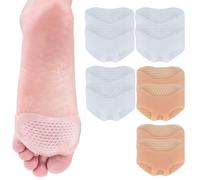 AYNKH 10 Pcs (4 Piezas) Almohadillas de Silicona Gel de Metatarsianas,Transpirable, Almohadillas para Pies para Aliviar el Dolor,Tacones Altos y Zapatos de Trabajo(6 Pcs Blancas + 4 Pcs Amarillas)