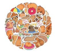 AYNKH 110 calcomanías de Capibara, impermeables, para botella de agua, parachoques, equipajes, portátiles, niños, adolescentes y adultos