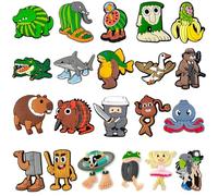 AYNKH 21 piezas de zapatos italianos de color rojo cerebro para niños Tung Tung Tung Sahur, accesorios de zapatos para jóvenes y adultos, resistentes al agua, accesorios de anime para crocs y