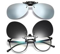 AYNKH 4 Pares de Gafas de Sol Polarizadas Clásicas con Clip, Diseño Ligero y Reversible, Lentes Antirreflejantes Aptas para Personas Miopes, Conducción y Actividades al Aire Libre