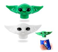 AYNKH Guiiy Baby Yo-da dispensador de tapas de pasta de dientes, 4 unidades (2 verdes + 2 blancos), exprimidor divertido para pasta de dientes, regalo para fanáticos de la película