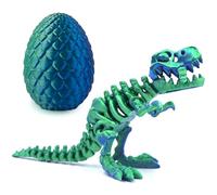 AYNKH Huevos de Dinosaurio Dragón Impresos en 3D, Fantásticos Juguetes de Dragón Misteriosos, Escritorio, Coche, Decoración del Hogar Regalos para Niños y Adultos,Azul Verde