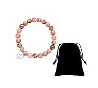 AYNKH Pulseras Pequeñas Pies,Pulseras de Cristal de Curación de Piedra Natural,Regalos Futuros Mamás,Regalos Nuevas Mamás,Regalo Día de la Madre,Pulsera Zebra Rosa Tarjeta de Citas de Aliento