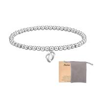AYNKH Pulseras Small Foot Charms, Pulseras de cristal curativo de piedra natural,Regalos Nuevas Madres,Día de la Madre,Hija Día de la Hija Pulseras,Pulsera Cebra Rosa Couragement Citas Tarjeta, Taille