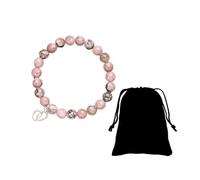 AYNKH Pulseras Small Foot Charms, Pulseras de cristal curativo de piedra natural,Regalos Nuevas Madres,Día de la Madre,Hija Día de la Hija Pulseras,Pulsera Cebra Rosa Couragement Citas Tarjeta, Taille
