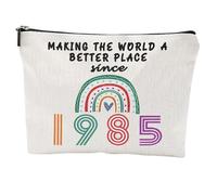 AYNKH Un Paquete Mujeres Bolsa de Maquillaje，40 cumpleaños Mujeres Bolsa de Maquillaje，Regalos de cumpleaños Personalizados，Neceser para de 40 años,1985