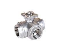 AYNRJKKX 1/2" 3/4" 1" 1-1/4'' 1-1/2'' 2" Válvula de Bola 3 vías Plataforma Alta Acero Inoxidable Tipo T/L Rosca Hembra(L Type,2 Inch)