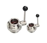 AYNRJKKX Válvula de Mariposa Triple Abrazadera 0,5 a 3 Pulgadas, Acero Inoxidable SS304, conexión rápida Manual, válvulas Mandril(OD102 x Ferrule 119)