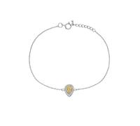 Ayoiow Abalorios de mamá para pulseras de oro blanco, piedra principal: 0,1 quilates; piedra de vicio: pulsera de aniversario de 0,1 quilates para ella, 16, Piedra, Diamante amarillo. diamante blanco