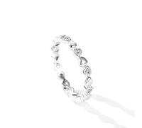 Ayoiow Anillo de boda de ajuste cómodo para mujer, de plata de ley con circonita cúbica, anillo de plata 925 con circonita cúbica, para novia, esposa, ella, talla J 1/2-R 1/2, adecuado para