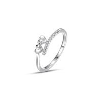 Ayoiow Anillo de boda para mujer, de plata de ley con circonita cúbica, líneas entrelazadas y forma de corazón, anillos de plata 925 para novia, esposa, ella, talla J 1/2-R 1/2, ideal para aniversario
