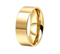Ayoiow Anillo de mujer de acero inoxidable, redondo pelado, talla 9-30, 14, Acero inoxidable, Sin piedra preciosa
