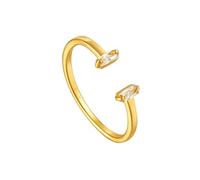 Ayoiow Anillo de mujer de oro 585 de corte rectangular blanco moissanita, anillo de compromiso vintage para mujer, anillos ajustables, 45 (14,3)-62 (19,7)