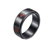 Ayoiow Anillo para hombre, anillos de la amistad de acero inoxidable, dados de miedo, hilanderos, Acero aleado, Sin circonita