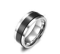 Ayoiow - Anillo para mujer, acero multicolor, anillo para mujer, anillo de ansiedad rotativa, bicolor, anillo de paso a bordo, one size, Metal
