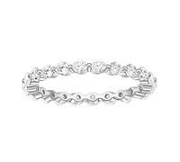 Ayoiow Anillo para mujer de oro blanco 585, 2 x 2 mm, talla redonda, moissanita, anillo de compromiso, parejas, oro, anillos 45 (14,3) - 62 (19,7)