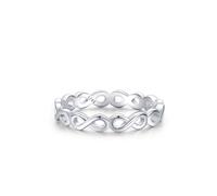 Ayoiow Anillos de boda de plata para mujer, anillos de boda con signo de infinito hueco de plata para mujer 925, talla 5-9, adecuados para aniversario, 6, Plata de ley, Sin piedras preciosas