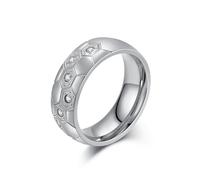 Ayoiow Anillos de compromiso para él, simples, recuerdo de la Copa del Mundo para los fanáticos del fútbol, anillos de compromiso para hombres, acero inoxidable, sin piedras preciosas, tamaño, X 1/2
