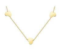 Ayoiow Collar para madre e hija para mujer, corazón de oro amarillo de 9 K, 14 y 18 quilates, collar de joyería para mujer, No es una piedra preciosa