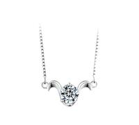 Ayoiow Collar para mujer que no se deslustra en oro blanco/platino, collar de moissanita solitario constelación de cumpleaños, Cancer, Oro, Moissanita