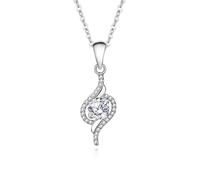 Ayoiow Collares reales para mujer, nota musical infinita, collares de oro rosa para mujer, diamantes creados, Platino 950, Diamante sintético Moissanita