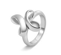 Ayoiow - Joyería de acero inoxidable para mujer, diseño de lazo anillo, talla 52-67, 62, Acero inoxidable, Ninguna piedra preciosa