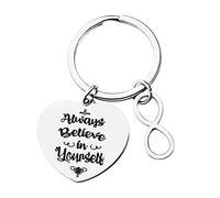 Ayoiow Llavero con texto "Best Friend" para hombre, diseño de infinito y corazón, grabado en inglés "Believed in Yousel", color plateado