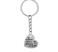 Ayoiow Llavero para hombre, grabado en forma de corazón con texto en inglés "It Takes A Big Heart Keycha" de acero inoxidable, Acero inoxidable