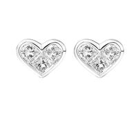 Ayoiow Pendientes de tuerca de oro para mujer, para boda, oro blanco de 9 quilates, 14 quilates, 18 quilates con diamante de corte princesa de 0,6 quilates, aretes para ella, Diamante