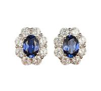 Ayoiow Pendientes de tuerca vintage para mujer, flor de oro blanco de 9 quilates, 14 quilates y 18 quilates con rubí y moissanita creados en laboratorio de 1 quilate, aretes para mujer a la moda