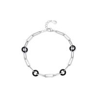 Ayoiow Pulsera para mujer, plata de ley 925, cadena cuba de plata, ajustable, pulsera ajustable para mujer, adecuada para aniversario