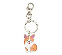AYOMI Llavero de perro Corgi galés - Llavero Corgi - Colgante de bolsa Corgi - Etiqueta de perro - Regalos para los amantes de los perros, plata, talla única
