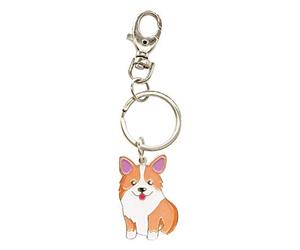 AYOMI Llavero de perro Corgi galés - Llavero Corgi - Colgante de bolsa Corgi - Etiqueta de perro - Regalos para los amantes de los perros, plata, talla única