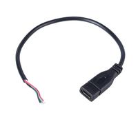 AYPOHU Cable USB hembra soldable, cable de alimentación USB a cable desnudo de 4 pines, línea de conector de extremo abierto