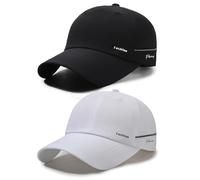 AYPOW 2 Packs Gorra de Béisbol Ligera para Hombre, Gorra Running de Secado Rápido y Protección UV, Plegable Lavable Viseras Transpirable Solar Sombrero de Verano al Aire Libre con Hebilla Ajustable