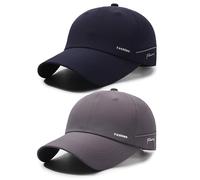 AYPOW 2 Packs Gorra de Béisbol Ligera para Hombre, Gorra Running de Secado Rápido y Protección UV, Plegable Lavable Viseras Transpirable Solar Sombrero de Verano al Aire Libre con Hebilla Ajustable