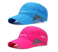 AYPOW 2 Packs Gorra de BéIsbol Transpirable para Hombre,Gorra de ProteccióN solar de Secado RáPido,Gorra de Malla Plegable Lavable Gorra Ligera Sombreros de Verano al Aire Libre con Hebilla Ajustable