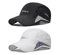 AYPOW 2 Packs Gorra de BéIsbol Transpirable para Hombre,Gorra de ProteccióN solar de Secado RáPido,Gorra de Malla Plegable Lavable Gorra Ligera Sombreros de Verano al Aire Libre con Hebilla Ajustable