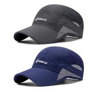 AYPOW 2 Packs Gorra de BéIsbol Transpirable para Hombre,Gorra de ProteccióN solar de Secado RáPido,Gorra de Malla Plegable Lavable Gorra Ligera Sombreros de Verano al Aire Libre con Hebilla Ajustable