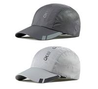 AYPOW 2 Packs Quick Dry Baseball Cap Unisex, Fashion Sports Cap Outdoor Mesh Running Cap, Foldable Adjustable Lightweight UV Protection Summer Sun Hat for Hiking Camping Golf Climbing